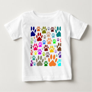 Dog Paw Prints All Over Baby T-Shirt