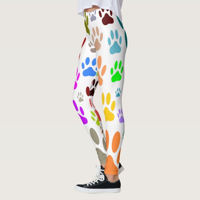 Dog Paw Prints All Over Leggings (Left)