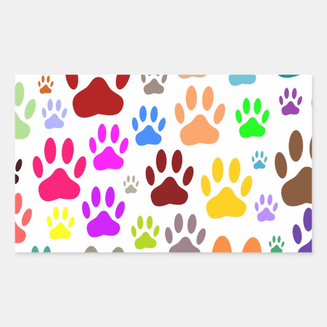 Dog Paw Prints All Over Sticker (Front)
