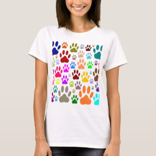Dog Paw Prints All Over T-Shirt