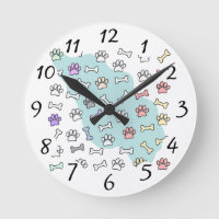 Dog Paw Prints And Bones Art Pattern