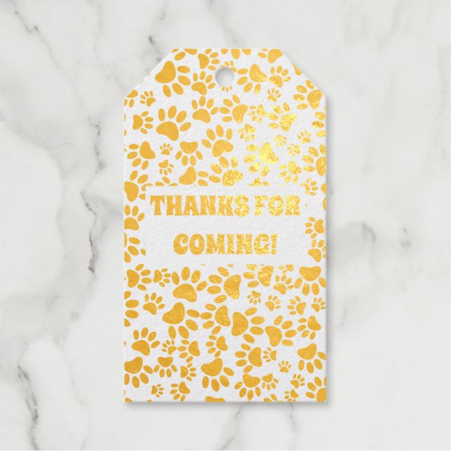 Dog Paw Prints Custom Gift Tags (Front)