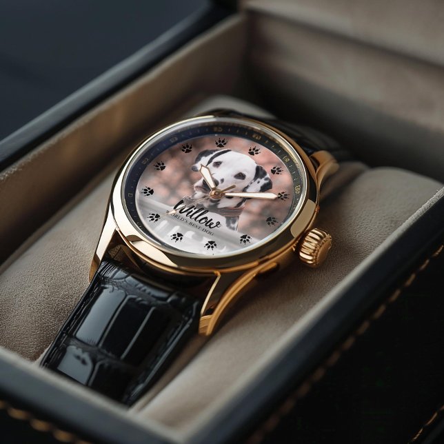 Dog Paw Prints Custom Photo Watch (Inspiration mockup (not actual product))