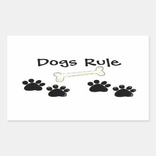 Dog Paw Prints Dogs Rule Sticker