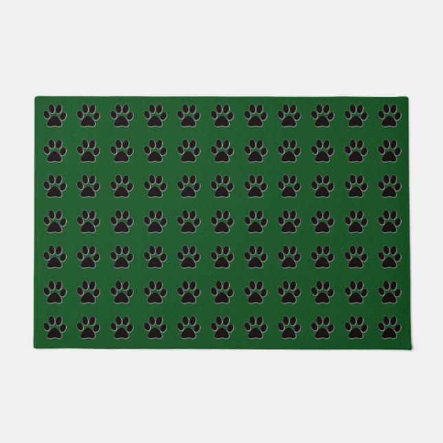 Dog Paw Prints Door Mat (Front)