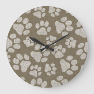 Dog Paw Prints Large Clock