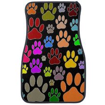 Dog Paw Prints On Black Background