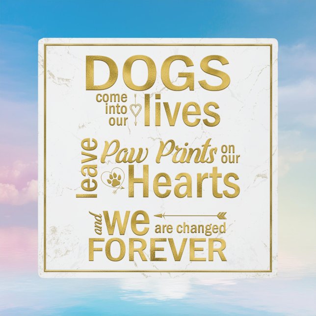 Dog Paw Prints On Our Hearts Memorial Tribute Plaque (Dog Paw Prints On Our Hearts Memorial Plaque)