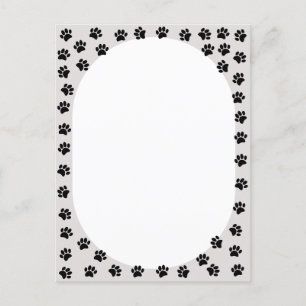 Dog Paw Prints Oval Shape Postcard