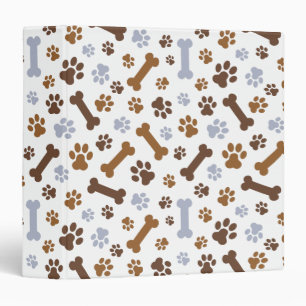 Dog Paw Prints Pattern Binder