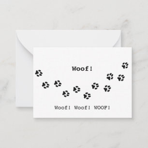 Dog Paw Prints Pet Owner's Cute Personalized Card