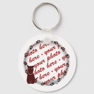 Dog Paw Prints Photo Frame Keychain