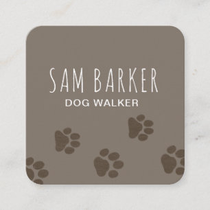 Dog Paw Prints Square   Pet Sitting   Pet Care Square Business Card