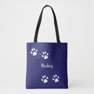 Dog Paw Prints Template Tote Bag