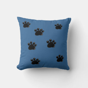 Dog Paw Prints Throw Pillow