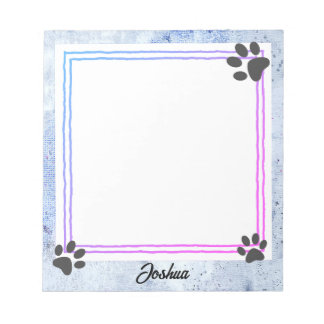 dog paw prints watercolor design personalized  notepad