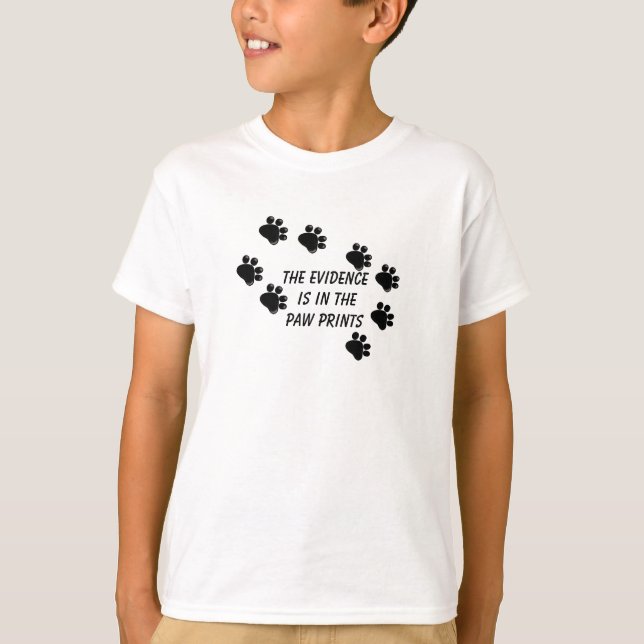 Dog Paw Prints with Cute Saying T-Shirt (Front)