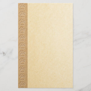 Dog Paw Prints With Faux Embossed Paper Texture