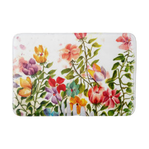 DOG PAW PRINTS WITH GARDEN FENCE BATH MAT