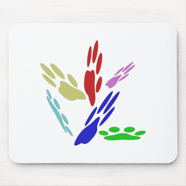 Dog Paw Prints With Polka Dots Mouse Pad (Front)