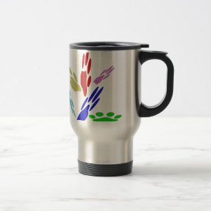 Dog Paw Prints With Polka Dots Travel Mug
