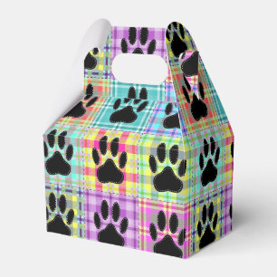 Dog Paw Quilt Pattern Print Custom Favor Box