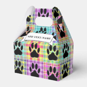 Dog Paw Quilt Pattern Print Custom Favor Box