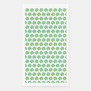 Dog Paw Shamrock Pattern   St. Patrick's Day Napkin