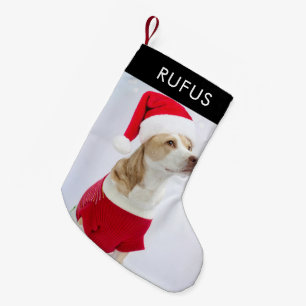 Dog Paw Themed Personalized Christmas Photo Small Christmas Stocking