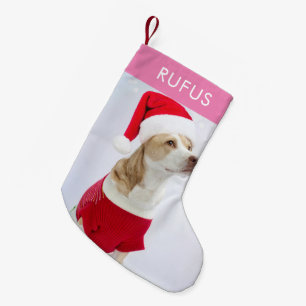 Dog Paw Themed Personalized Christmas Photo Small Christmas Stocking