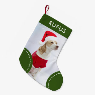Dog Paw Themed Personalized Christmas Photo Small Christmas Stocking