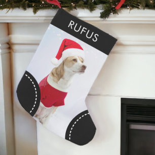 Dog Paw Themed Personalized Christmas Photo Small Christmas Stocking