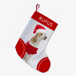 Dog Paw Themed Personalized Christmas Photo Small Christmas Stocking