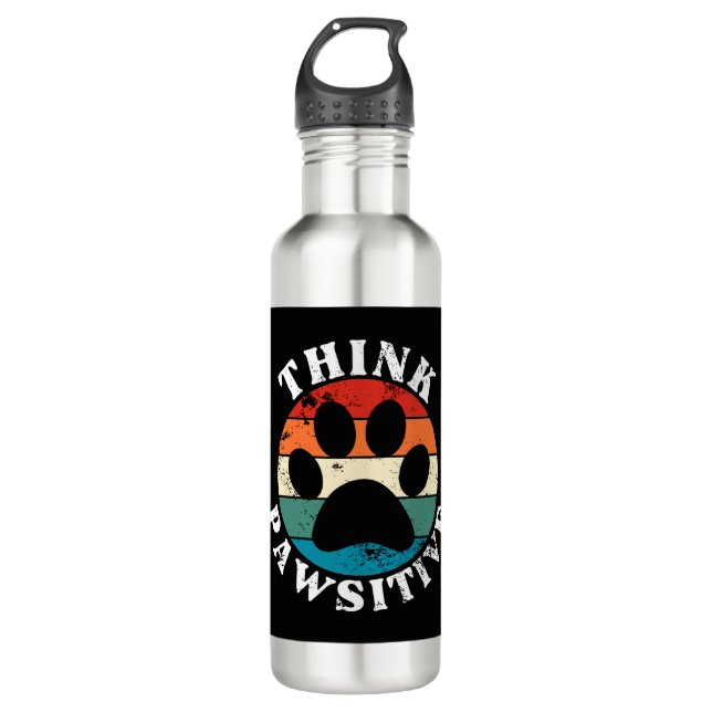Dog Paw Think Pawsitive 710 Ml Water Bottle (Front)
