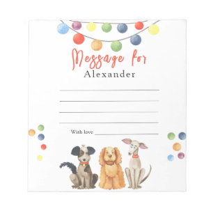 Dog Paw-ty Kids Time Capsule Message Notepad