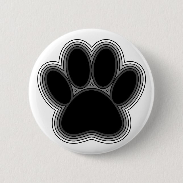 Dog Paw With Outlines 2 Inch Round Button (Front)