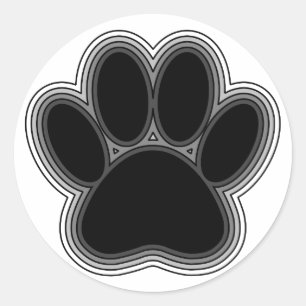Dog Paw With Outlines Classic Round Sticker