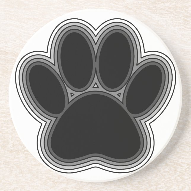 Dog Paw With Outlines Coaster (Front)