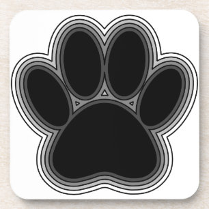 Dog Paw With Outlines Coaster