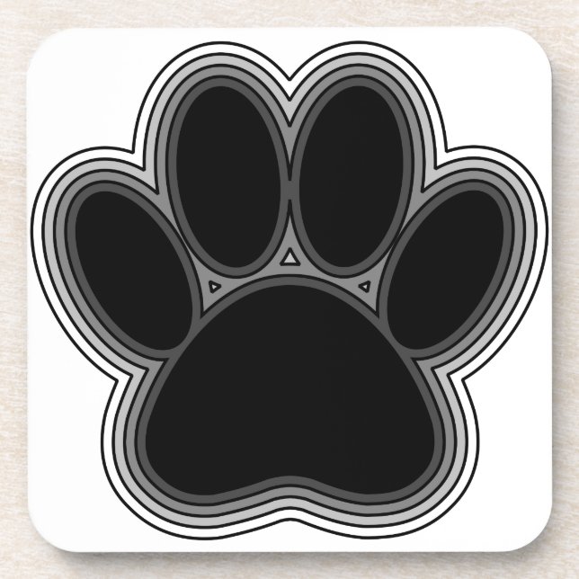 Dog Paw With Outlines Coaster (Front)