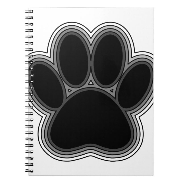 Dog Paw With Outlines Notebook (Front)