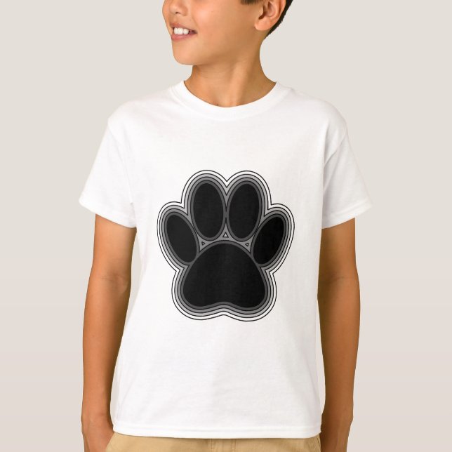 Dog Paw With Outlines T-Shirt (Front)