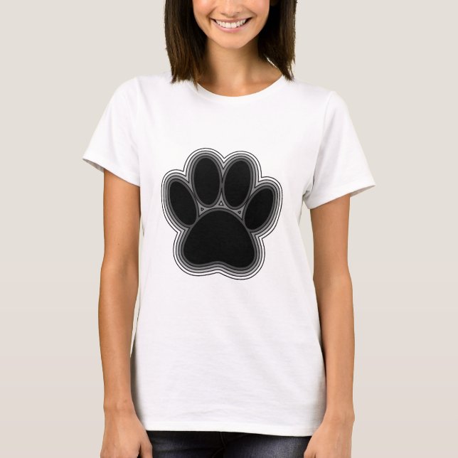 Dog Paw With Outlines T-Shirt (Front)