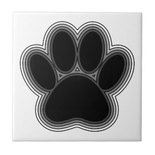 Dog Paw With Outlines Tile