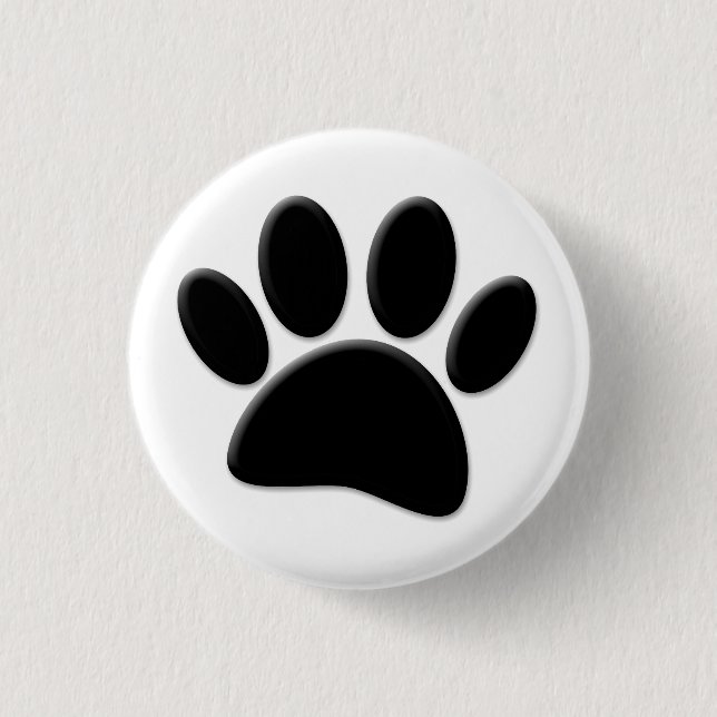 Dog Pawprint 1 Inch Round Button (Front)