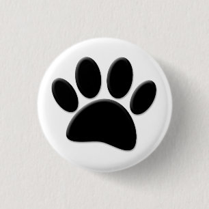 Dog Pawprint 1 Inch Round Button