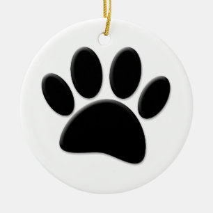 Dog Pawprint Ceramic Ornament