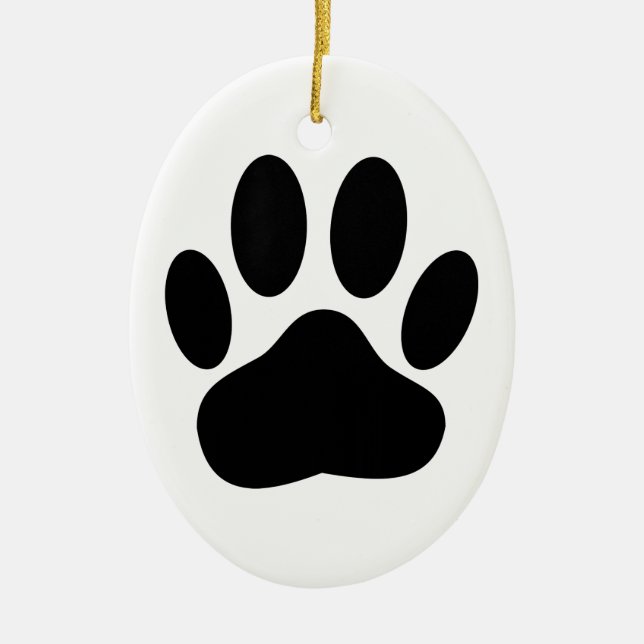 Dog Pawprint Ceramic Ornament (Front)