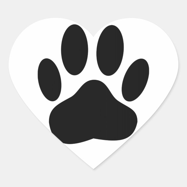 Dog Pawprint Heart Sticker (Front)