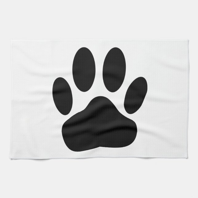 Dog Pawprint Kitchen Towel (Horizontal)
